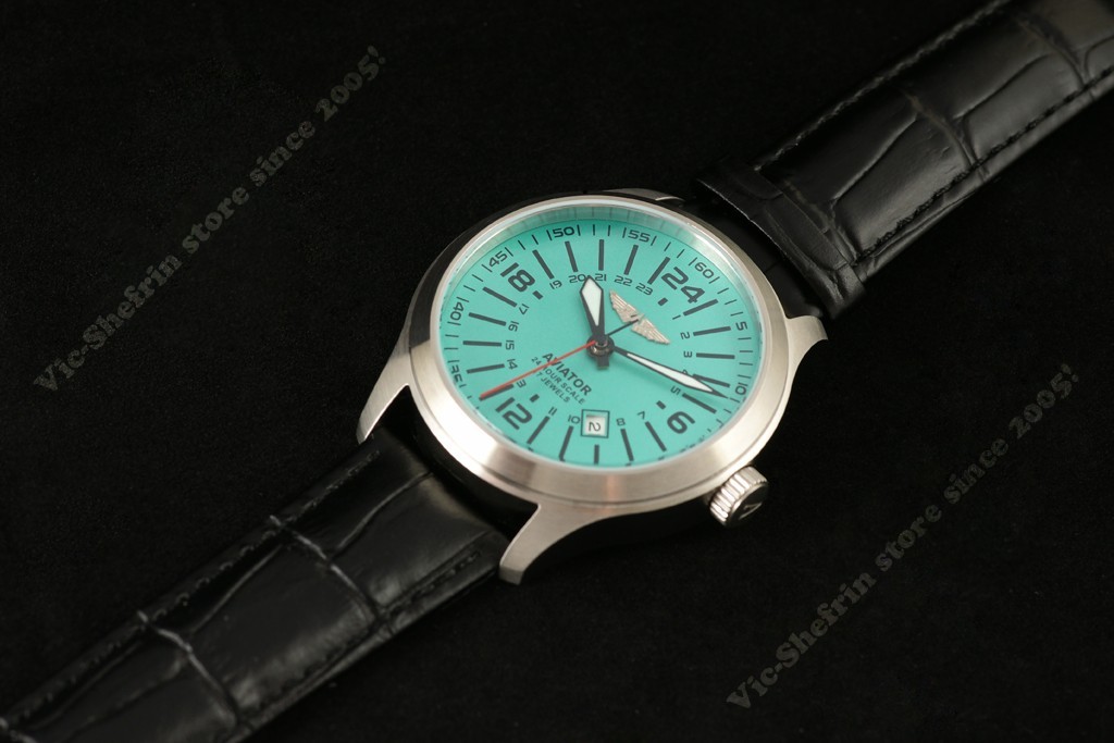 Automatic 24H mode mechanical wristwatch Raketa AVIATOR Russian MILITARY style
