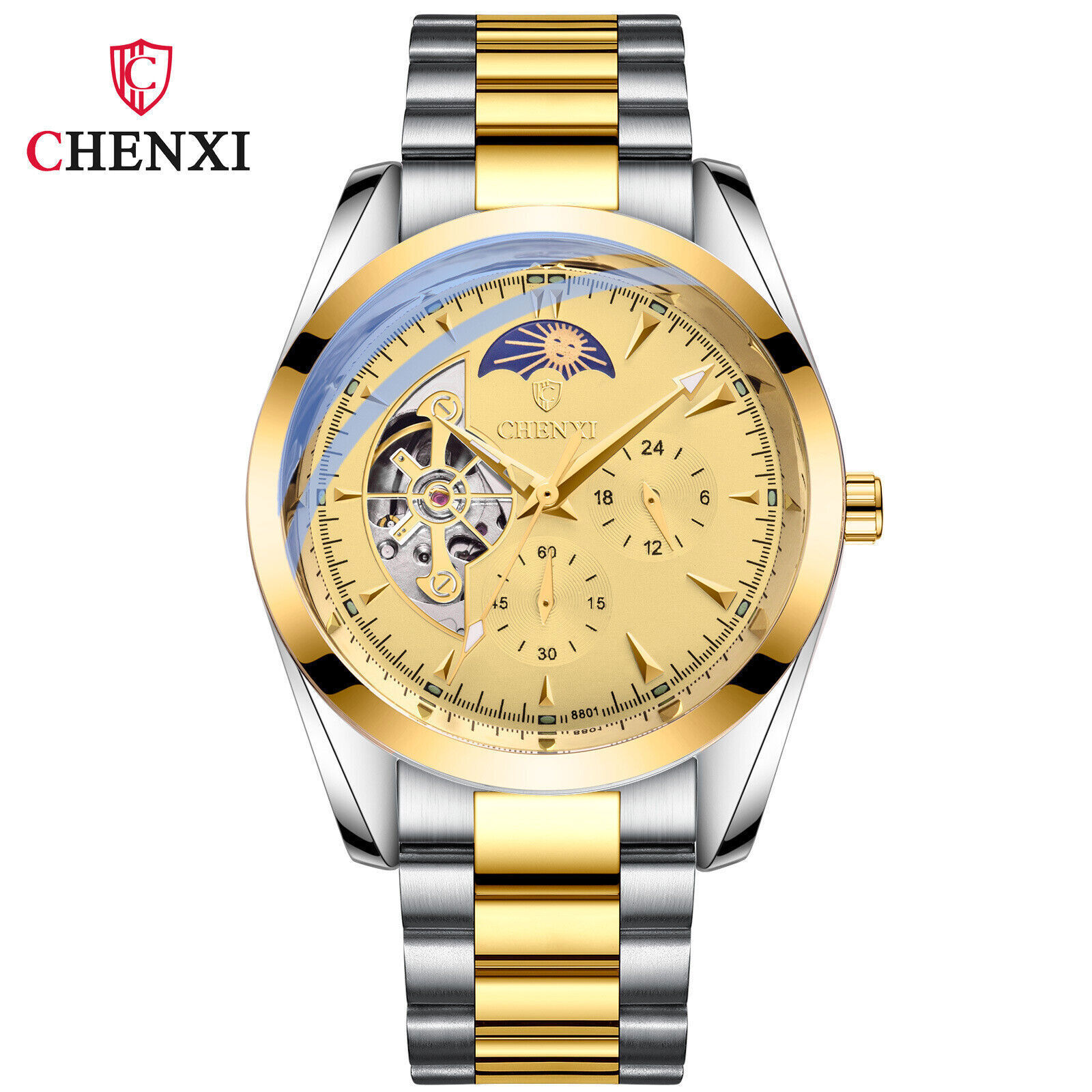 CHENXI Mechanical Automatic Watch Full Steel Watch for Business Male Wristwatch