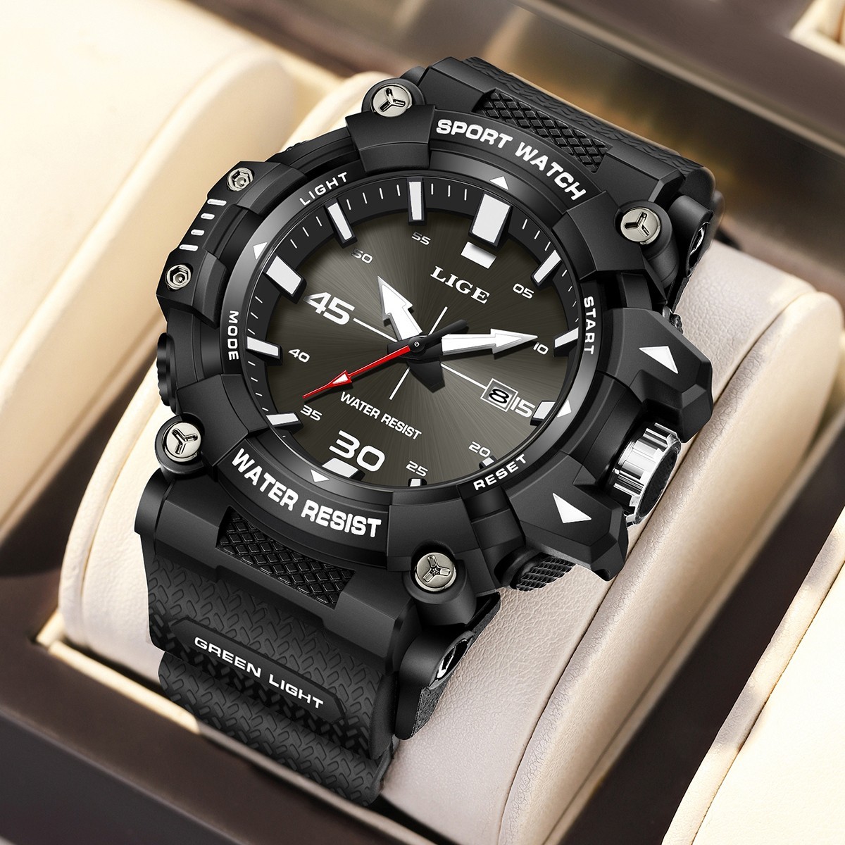 LIGE Men Watch Quartz Date Luminous Waterproof Classic Electronic Boy Wristwatch