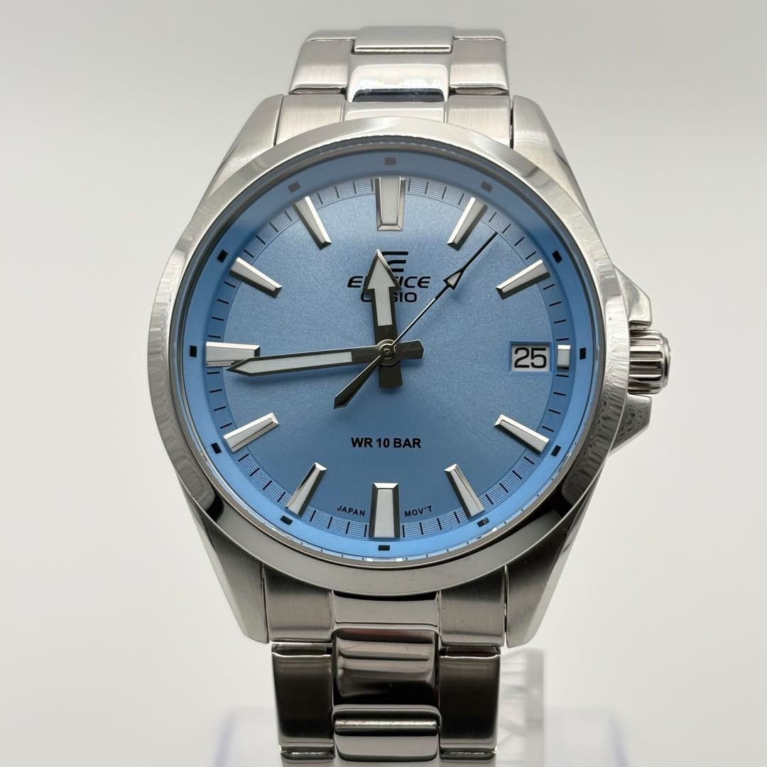 Casio Edifice EFV-100 Blue Dial Quartz Mens Watch Stainless Steel Japan