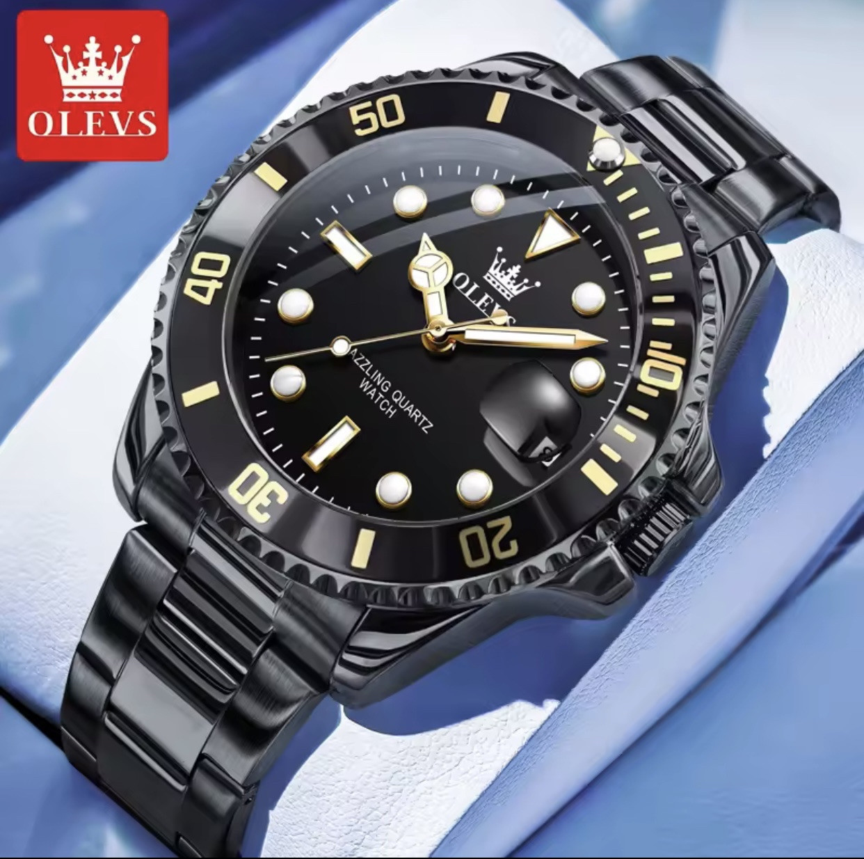 OLEVS Men Quartz Watch Luxury Waterproof Luminous Stainless Steel New Gift 2025
