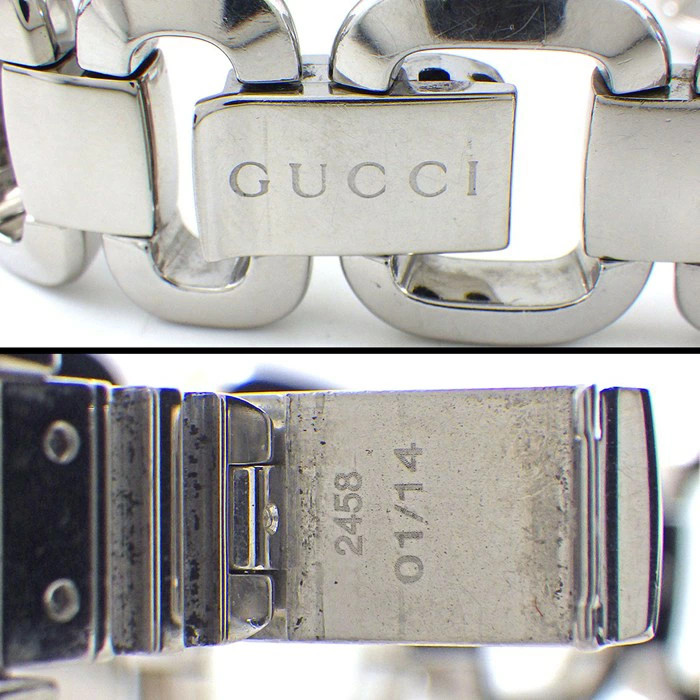 Gucci G Collection YA125510 Square Quartz Watch Black Dial Stainless Steel Women