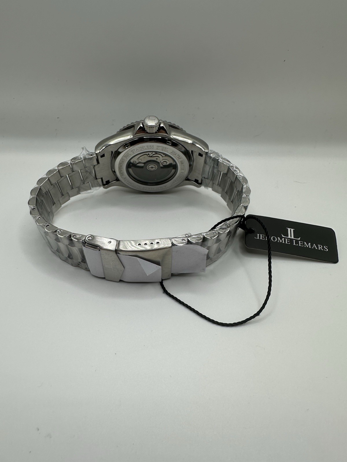 Jerome Lemars Rodin Silver Bezel Green Dial 44 mm Automatic Diver w SS Bracelet