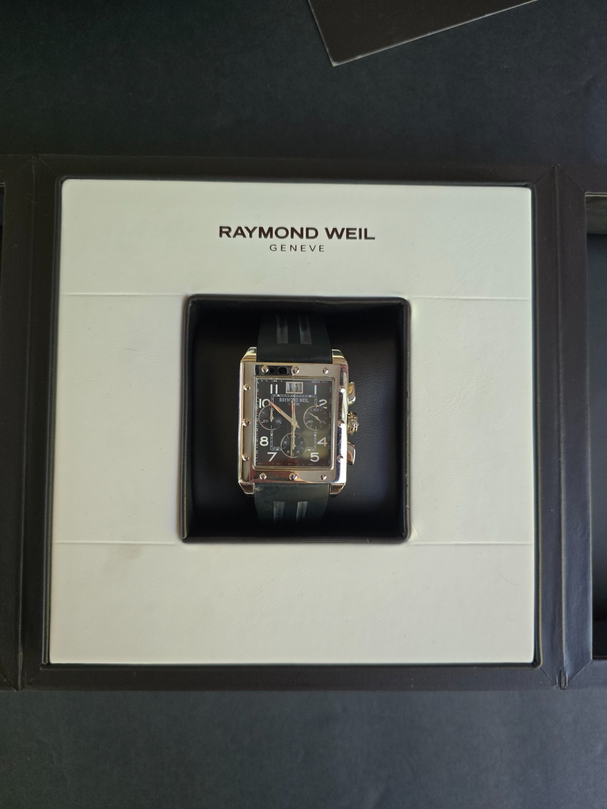 RAYMOND WEIL TANGO CHRONOGRAPH WATCH 4881 WITH RUBBER STRAP / BOX & PAPERS