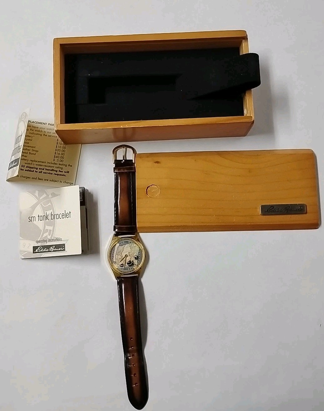 VTG 1992 Columbus Watch 500th Anniversary w/ Moving Ships-with Box-New Battery