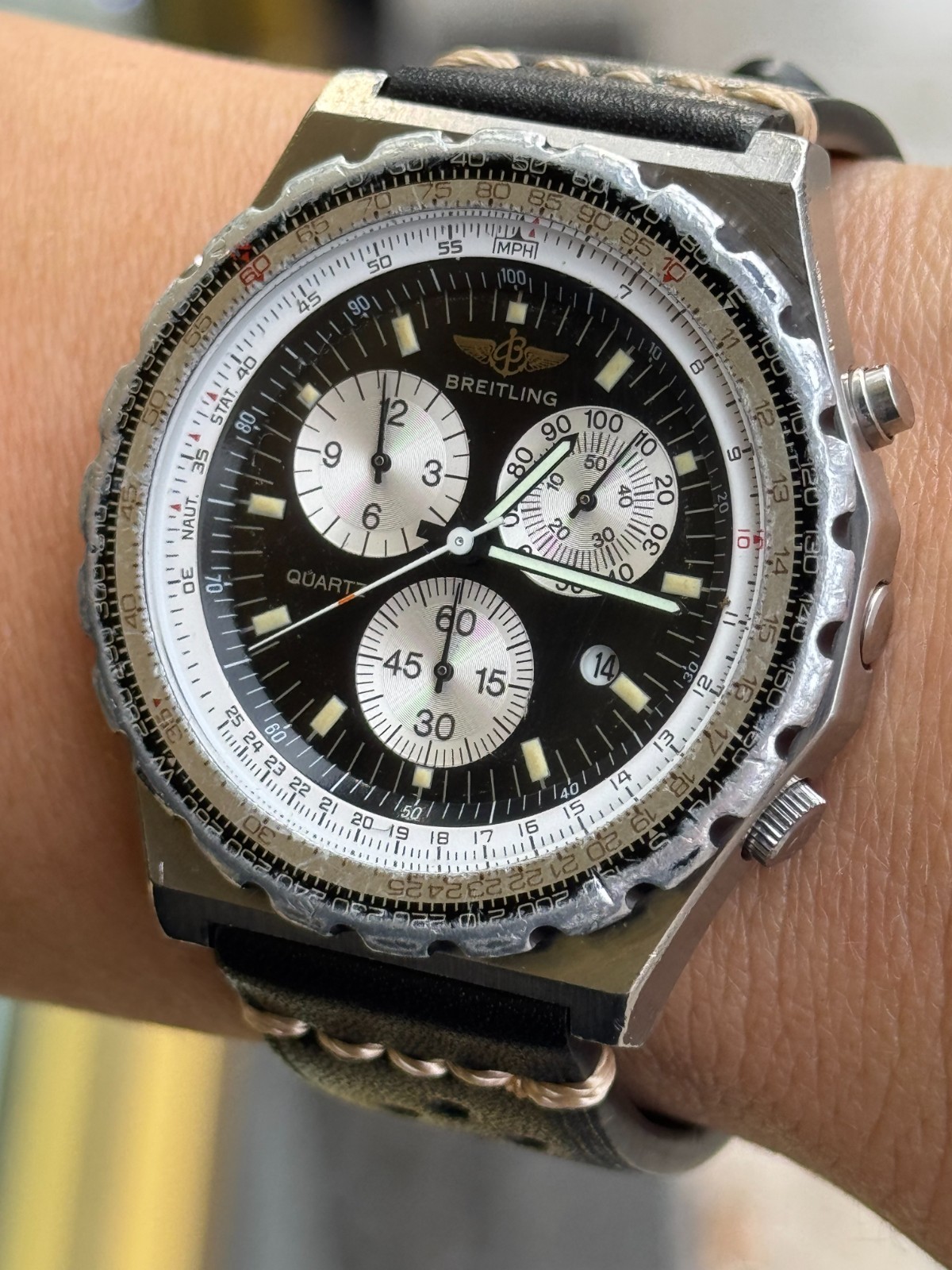 Breitling Navitimer Jupiter Pilot Watch 80975 Quartz Mens 42mm Swiss Made