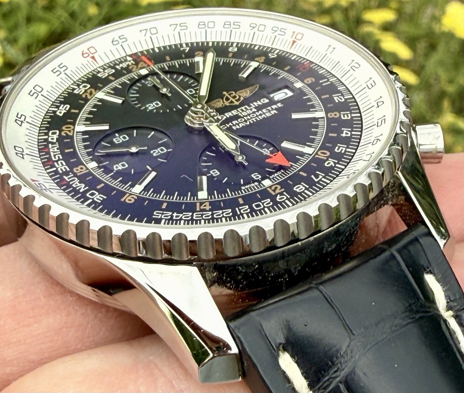 Breitling Navitimer World GMT 46mm Stainless Steel Chronograph A24322 Watch Only