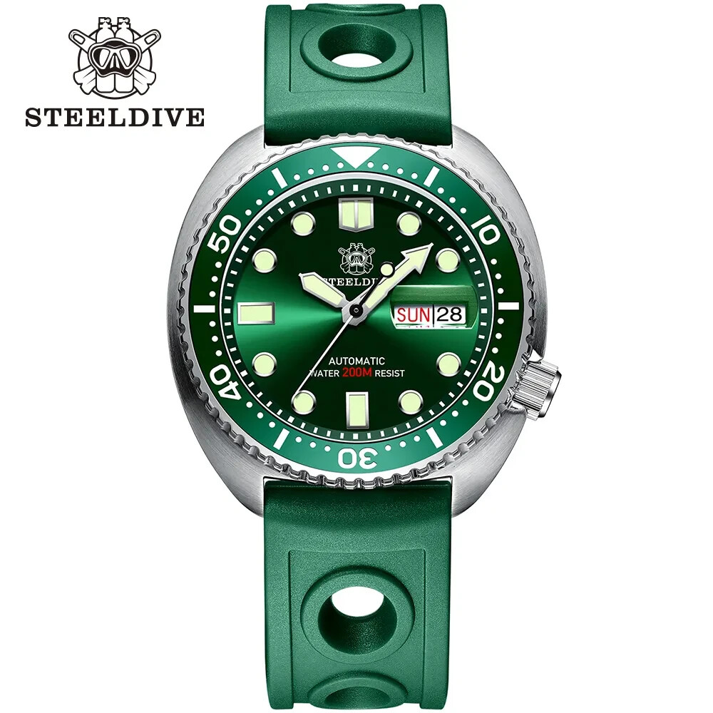 STEELDIVE SD1972 Black Dial Automatic Mov. Ceramic Bezel Mens Sport Diver WaterP