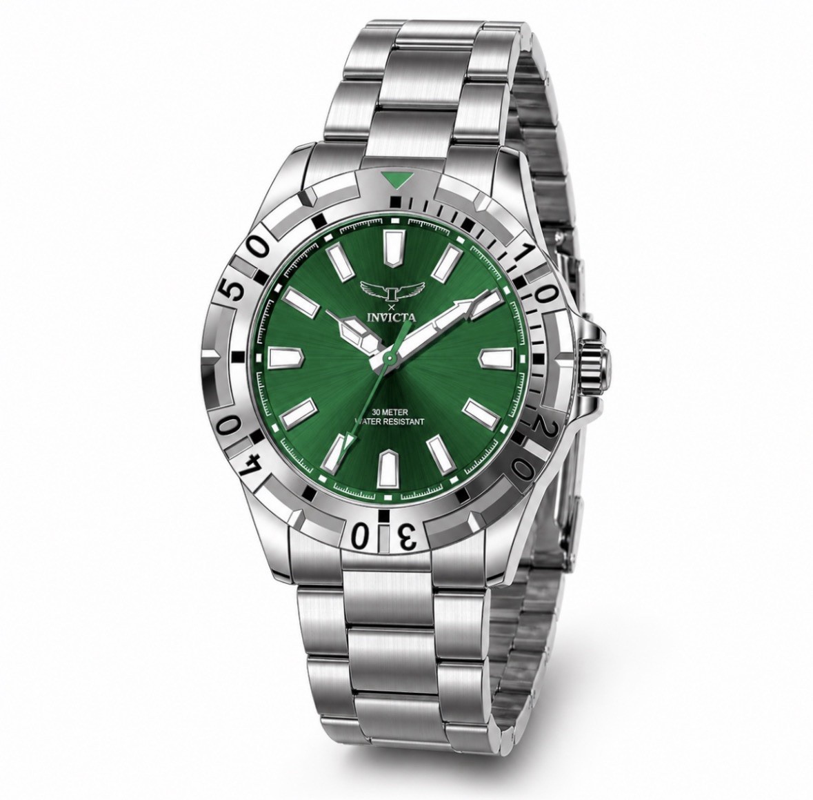 Invicta Specialty Green Dial Stainless Steel Quartz Men’s Watch New w/ Box