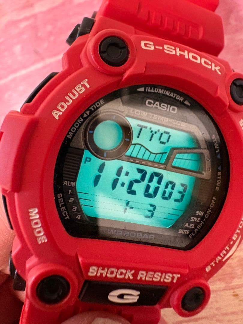 CASIO G-SHOCK G-7900A Red Digital Watch Working Product