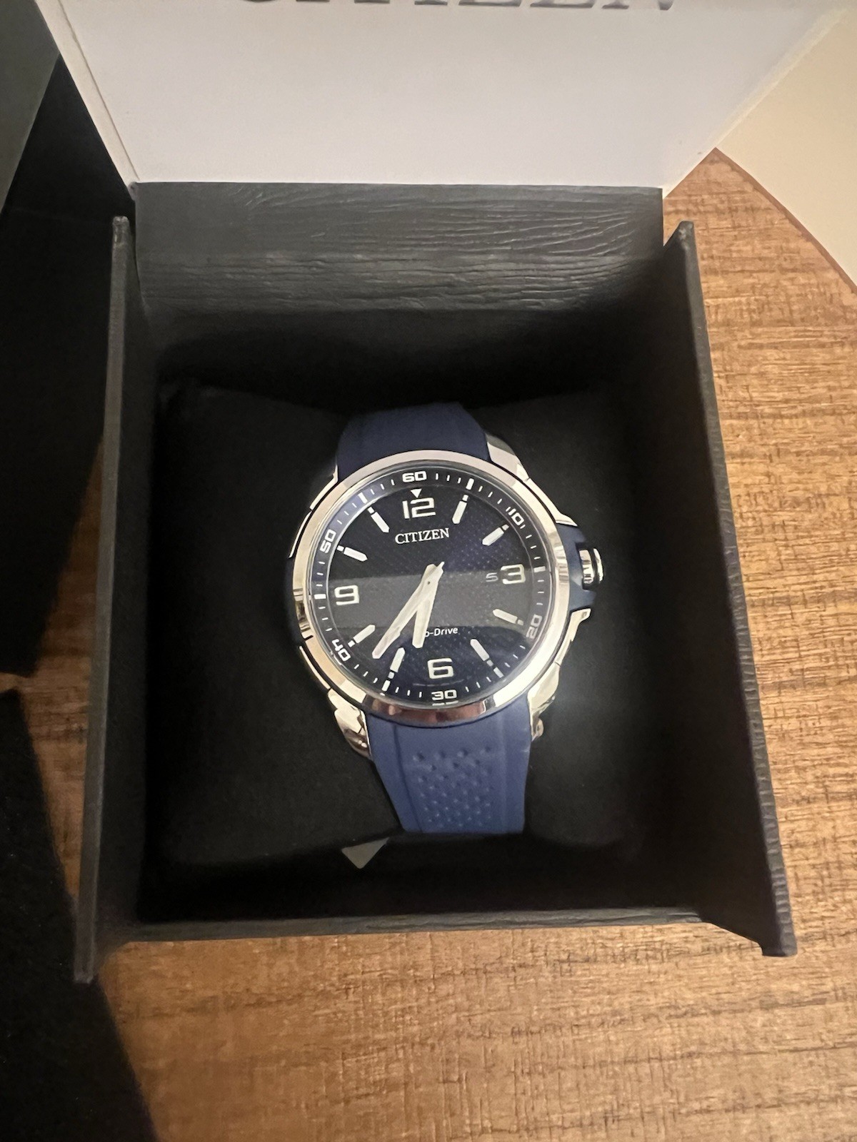 Citizen AW1158-05L 45mm Silver Stainless Steel Case with Blue Polyurethane Strap