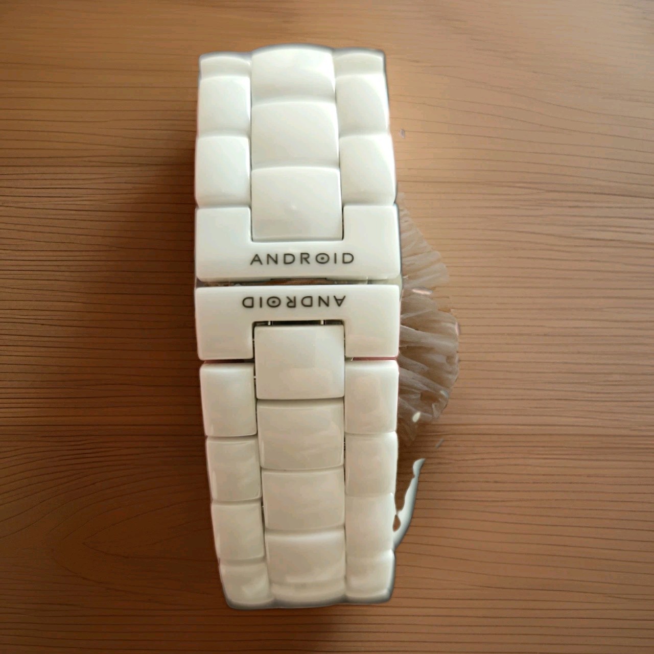 Android White Ceramic Wristwatch Extra Links,Deployment Clasp,Sapphire Crystal