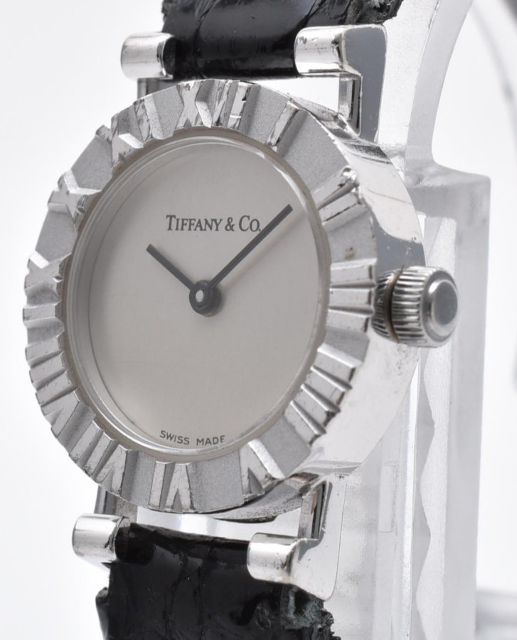 [Exc+5] Tiffany & Co. Atlas S0640 74.101 Vintage Roman Bezel Silver Watch Japan