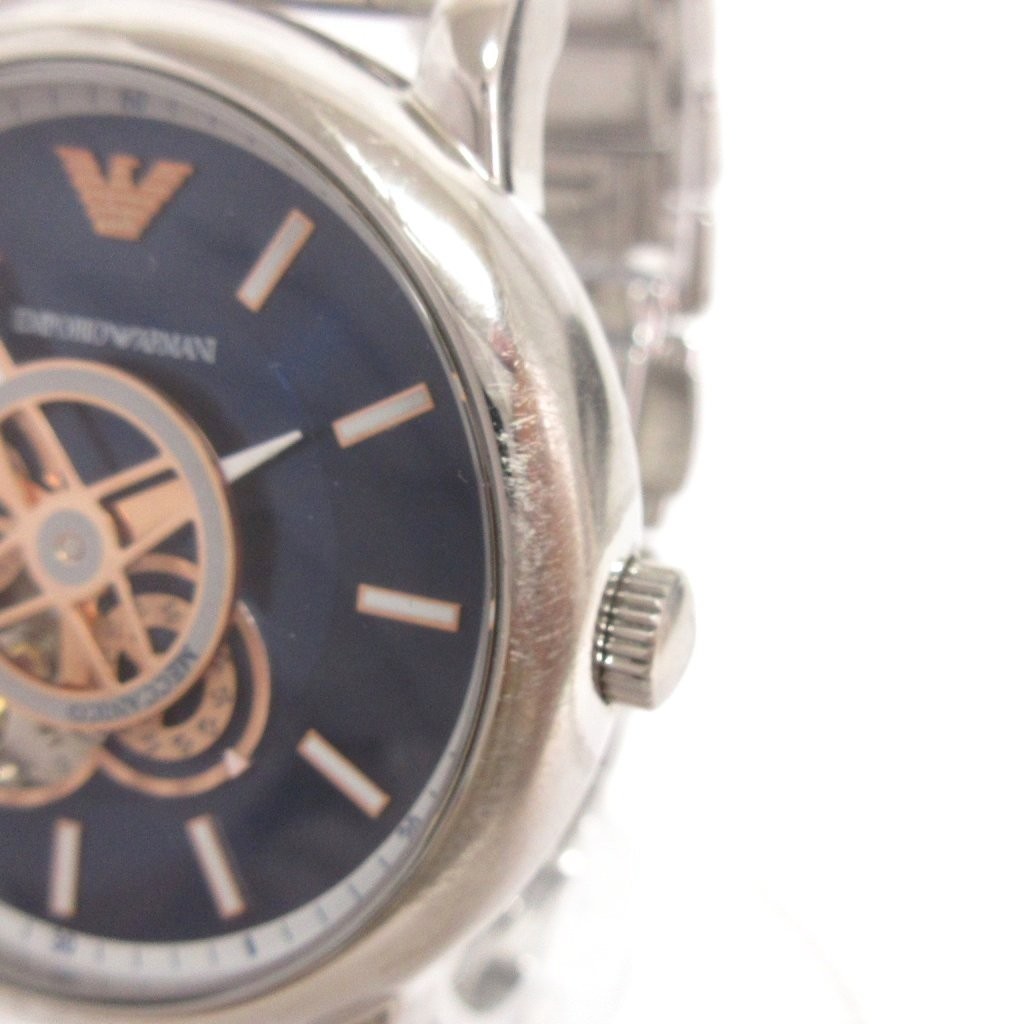 Emporio Armani Luigi Skeleton Automatic Men’s Watch 55mm Stainless Steel Blue Di