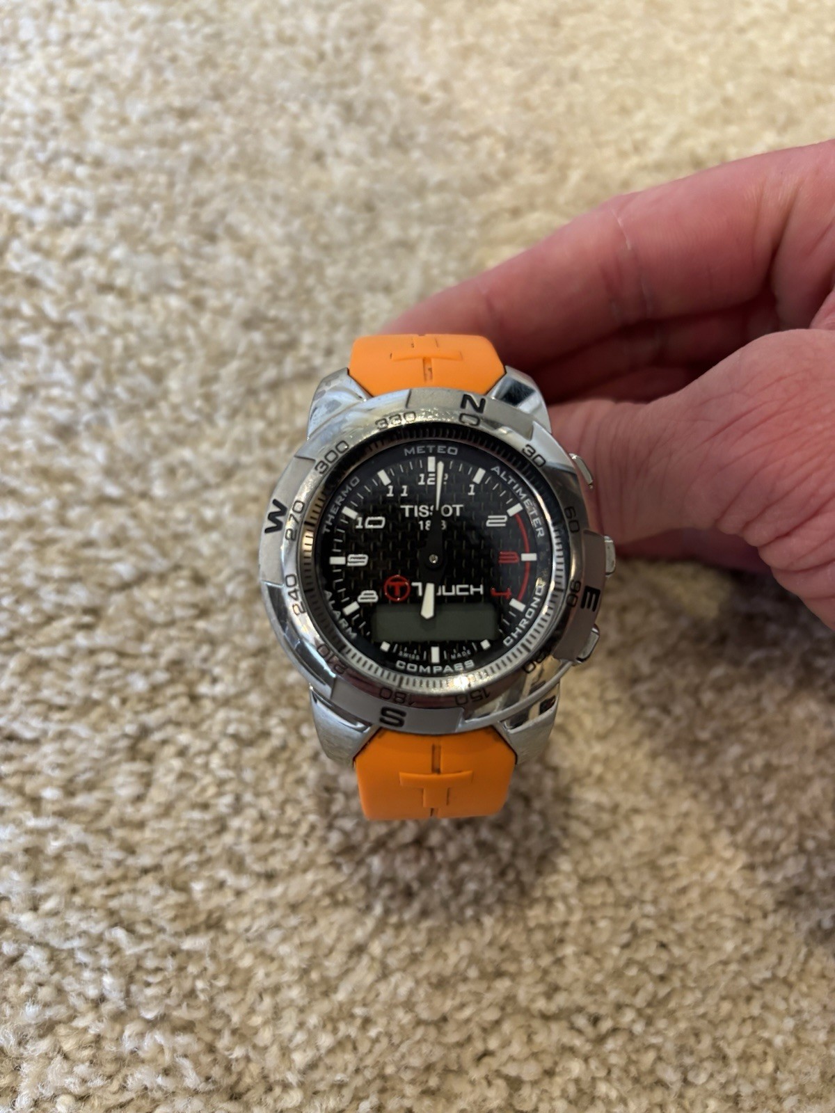 Tissot T-Touch Men’s Analog/Digital Quartz Compass Altimeter Orange Strap