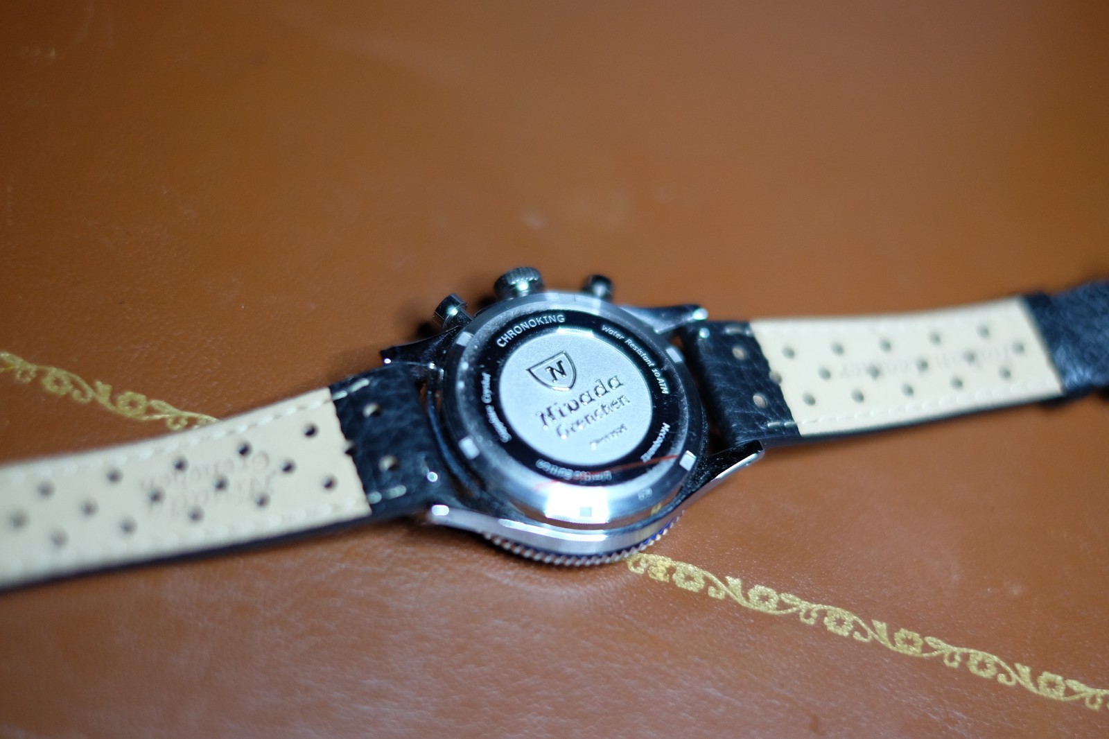 Nivada Grenchen Chronoking Mecaquartz Salmon Watch