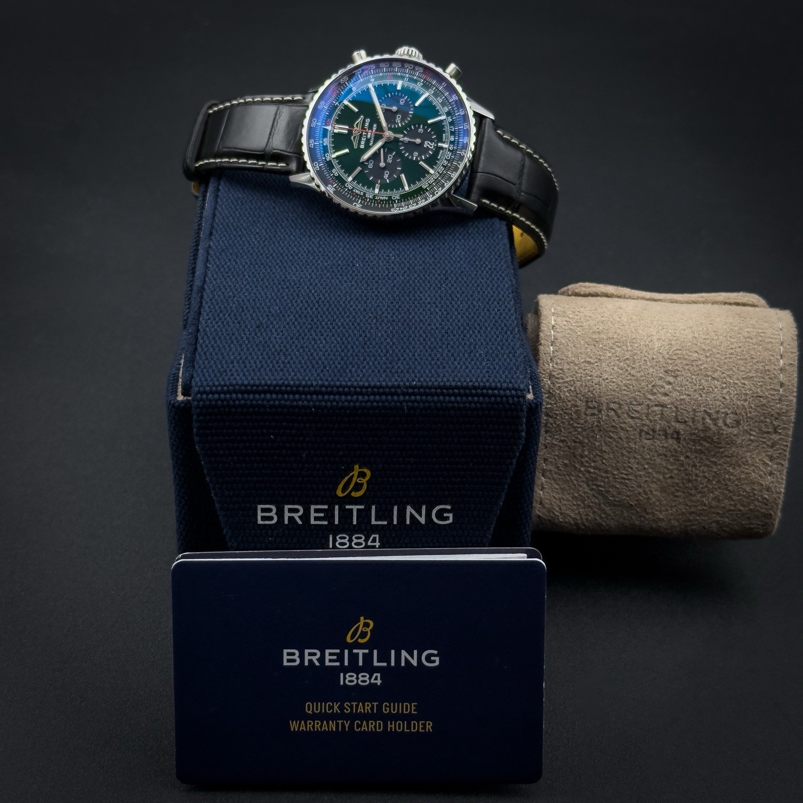 2022 Breitling Navitimer B01 46mm AB0137 Green Dial Under Warranty