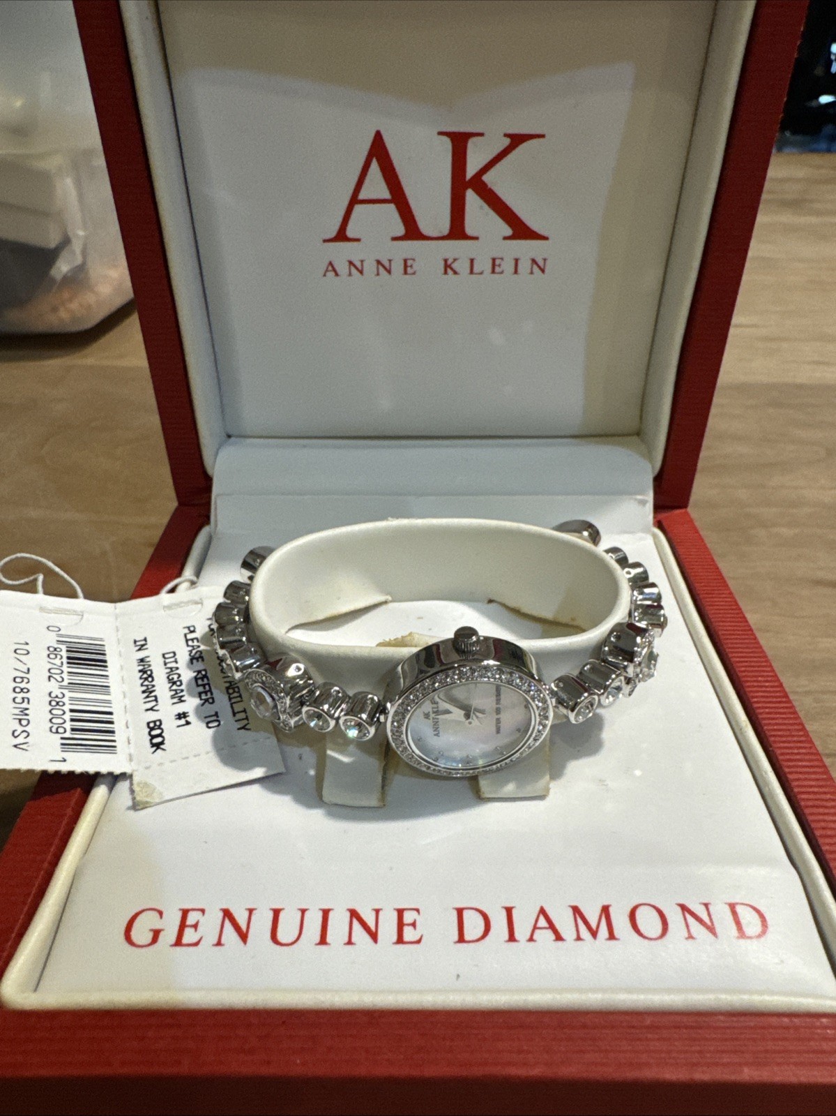Anne Klein Womens Watch Quartz Genuine Diamond With Original Tag And Box Classic