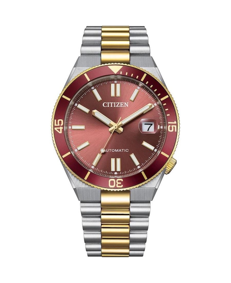 CITIZEN Men Analog Automatic Casual Watch Classic Dress Burgundy Dial Waterproof