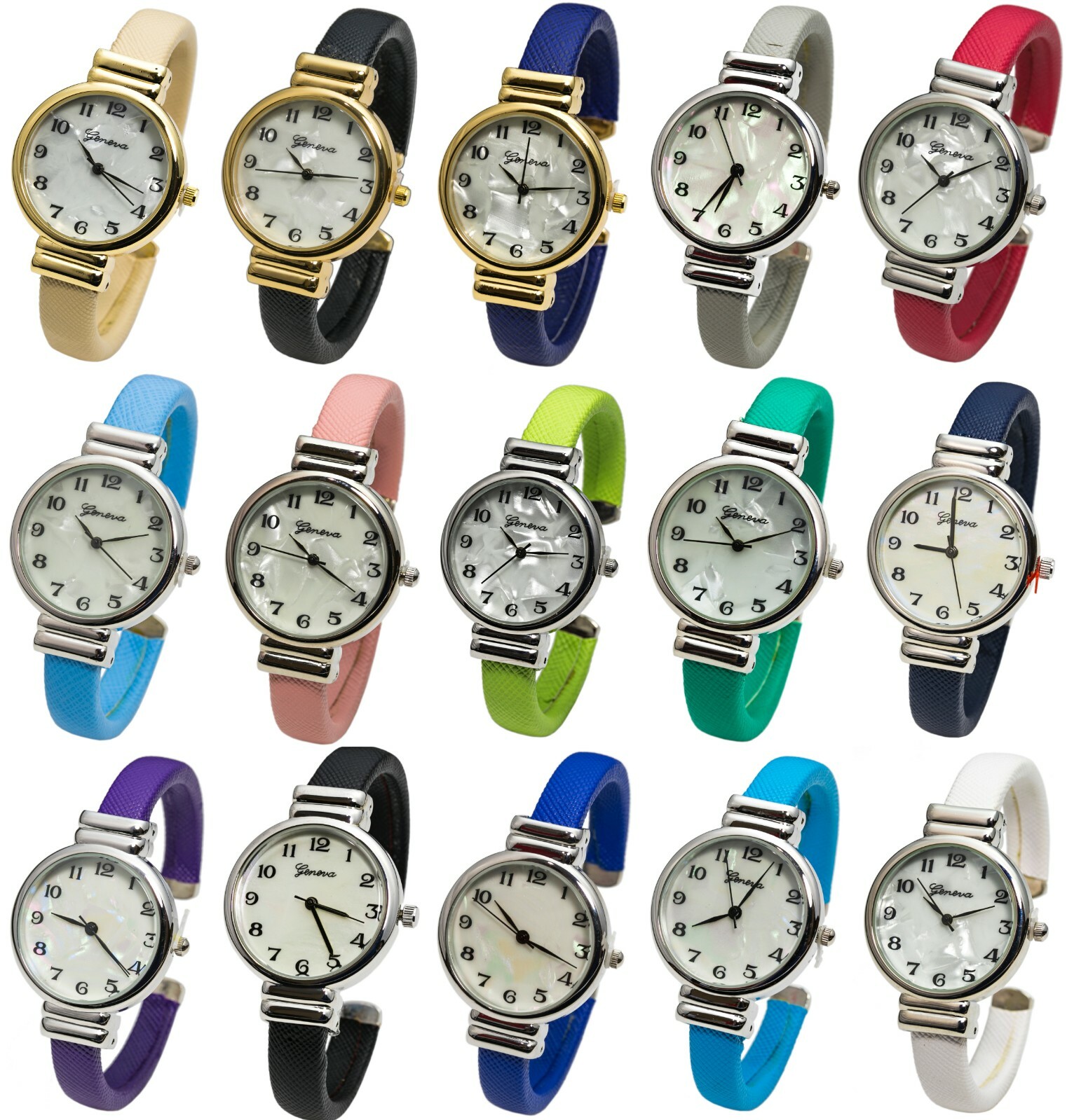 Blekon Collections Analog Quartz Saffiano 31mm Case Leather Cuff Bangle Watch