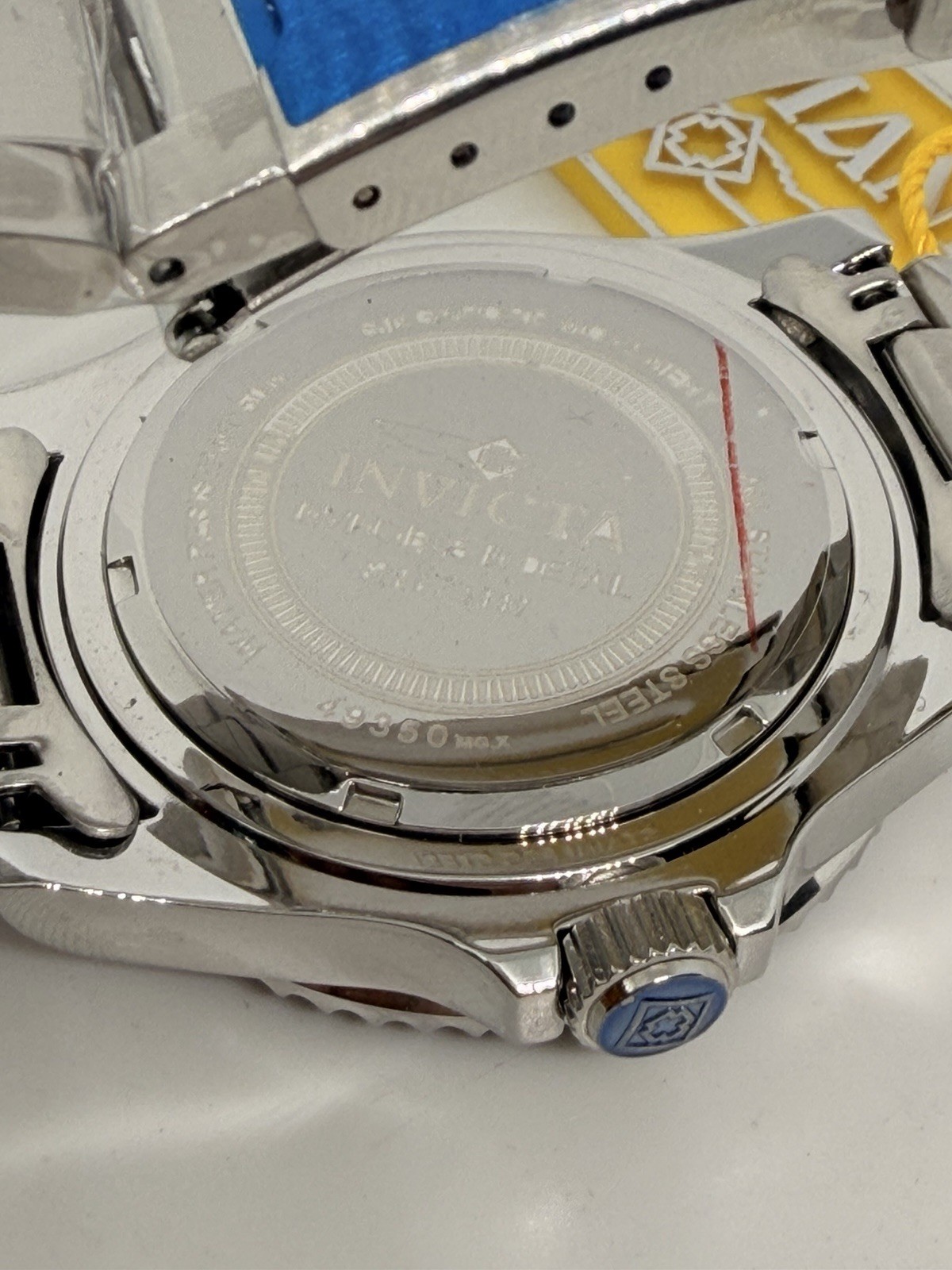 Invicta Pro Diver Quartz Red Dial Date Steel Bracelet Black Bezel 200m Box