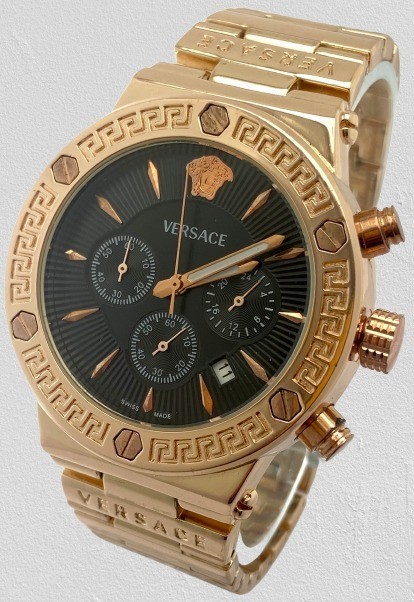 Beautiful Versace Greca Chronograph-Date Black Dial Quartz Men’s Wristwatch