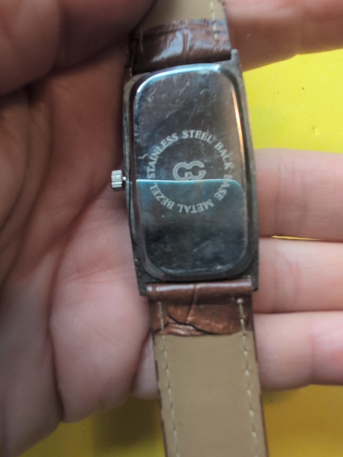 Charming Charlie Watch Silver Toned Rectangular White Face Black Buckle Band