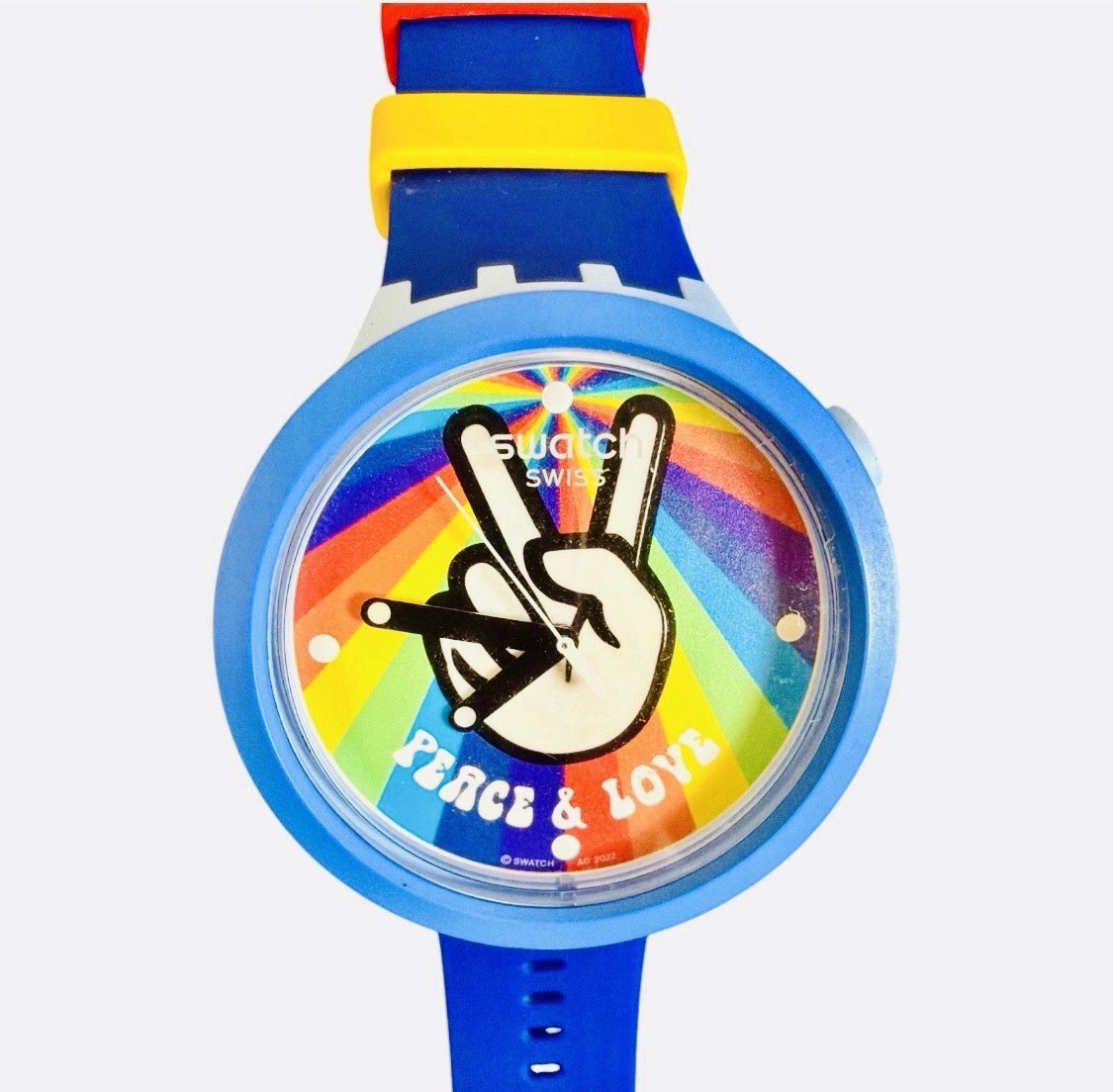 Swatch Watch Peace Hand Love SB03N105 2022 Big Bold Bioceramic 47mm Quartz Swiss