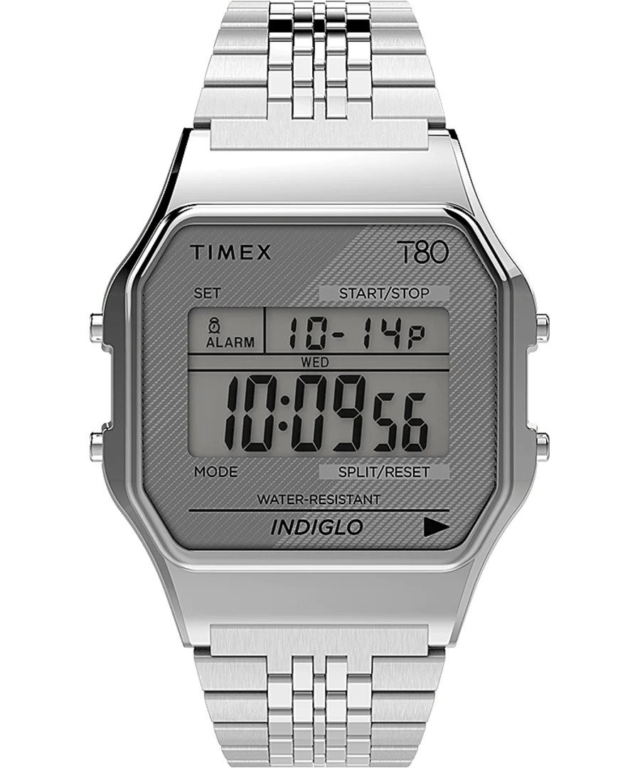 Timex Silver Unisexs Digital Watch T80 TW2R79300