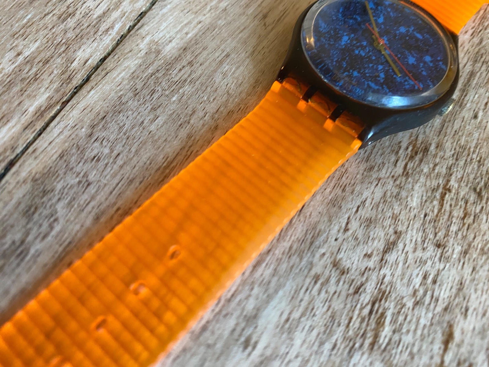 SWATCH 🦩 LAZULI – 🇨🇭 GF101 – 1987 – 🦩 NEW CUSTOM STRAP – 34mm 🇨🇭