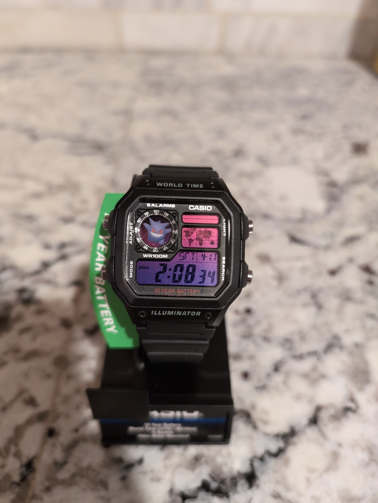 Purple N Pink Gengar inspired Mod Casio AE1200 Black Watch | | Cartoon Pokemon