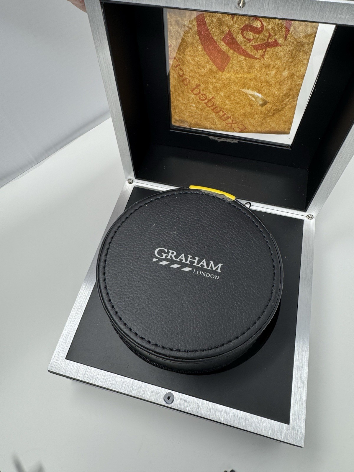 Graham Chronofighter Automatic Chronograph Military Watch Black Dial Box Papers