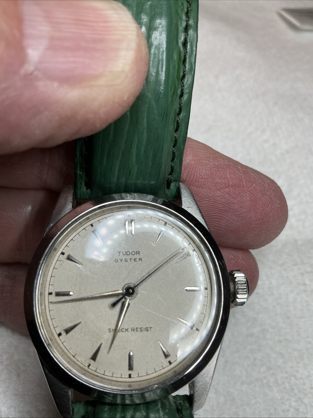 Vintage Tudor Oyster Very Rare All Original SS Manual Wind Rolex Case and Crown