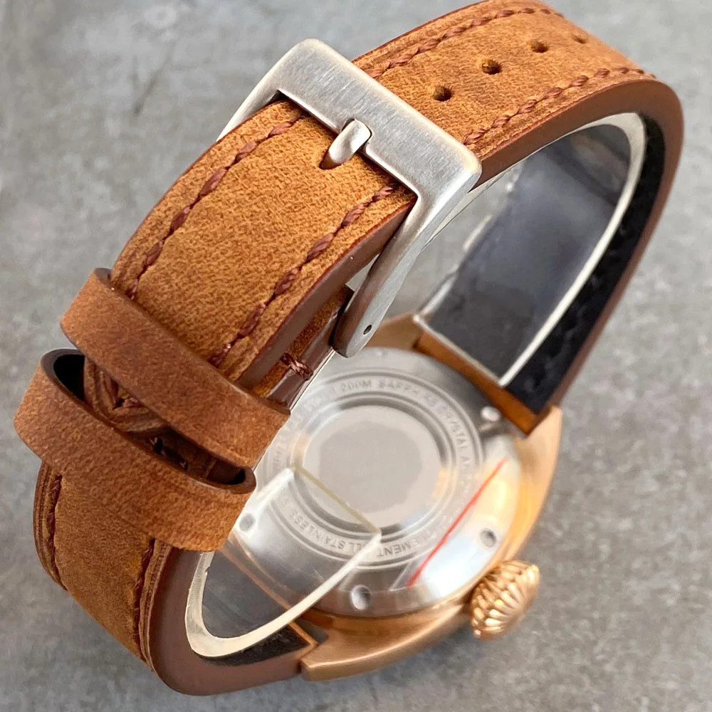 Sapphire Glass Full Solid CnSu8 Bronze Automatic Men Watches For Japan NH35 36mm
