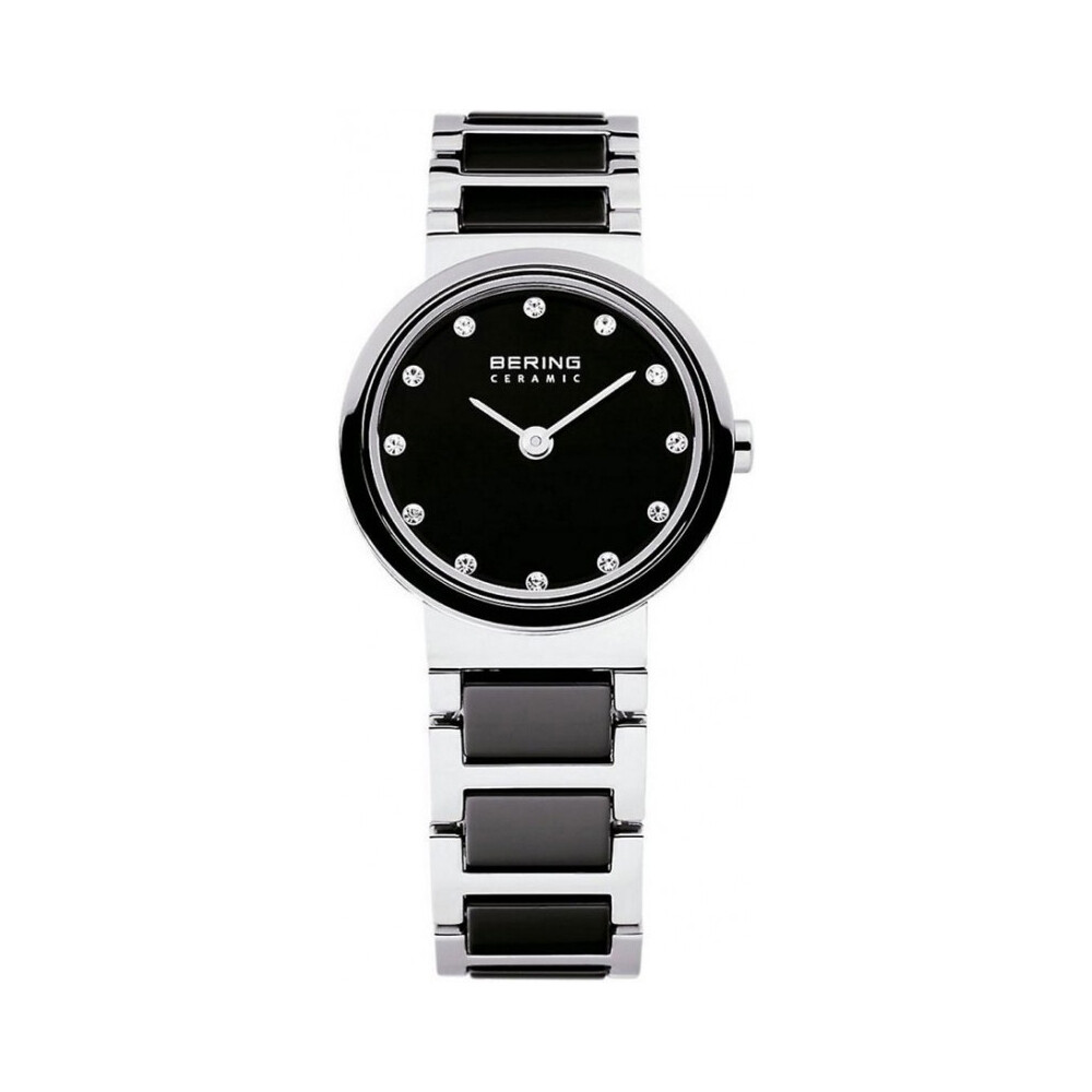 Bering Time Ceramic Silver Steel and Grey Ceramic Links Women’s Watch. 10725-783