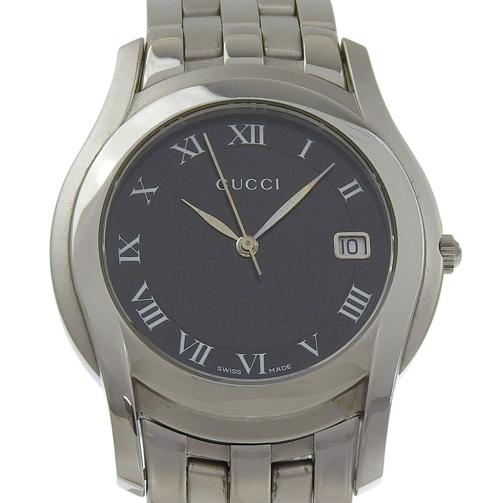 GUCCI Watches 5500M black blackDial Stainless Steel Quartz Analog display …