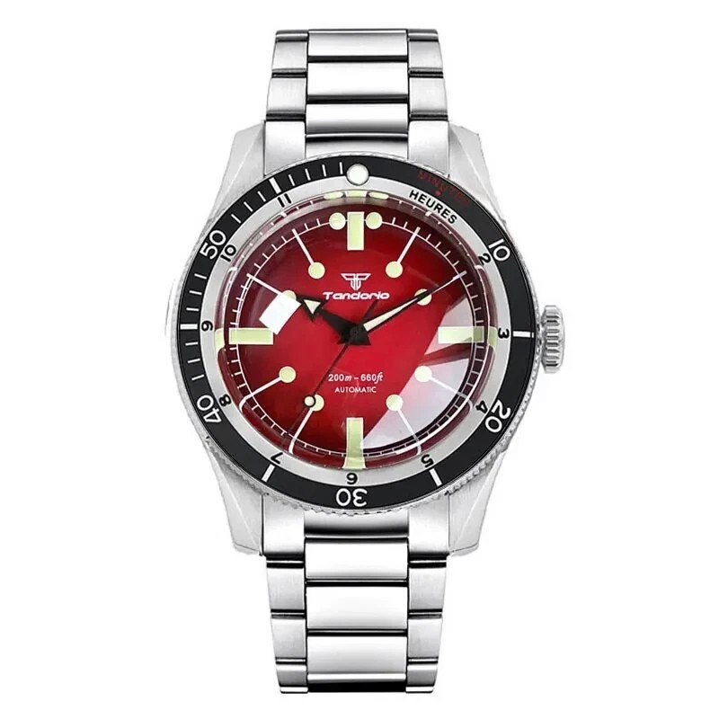 20ATM Diver Tandorio 40mm Sapphire Red Blue Japan NH35A Automatic Men Watch Lume