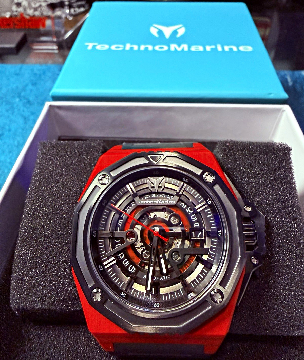 TechnoMarine Carbon Nautic Automatic Limited Edition 45mm Red/Black $1600 msrp.