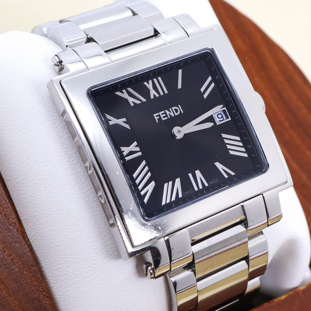 Working FENDI wristwatch ZUCCA dial date square Roman 3869