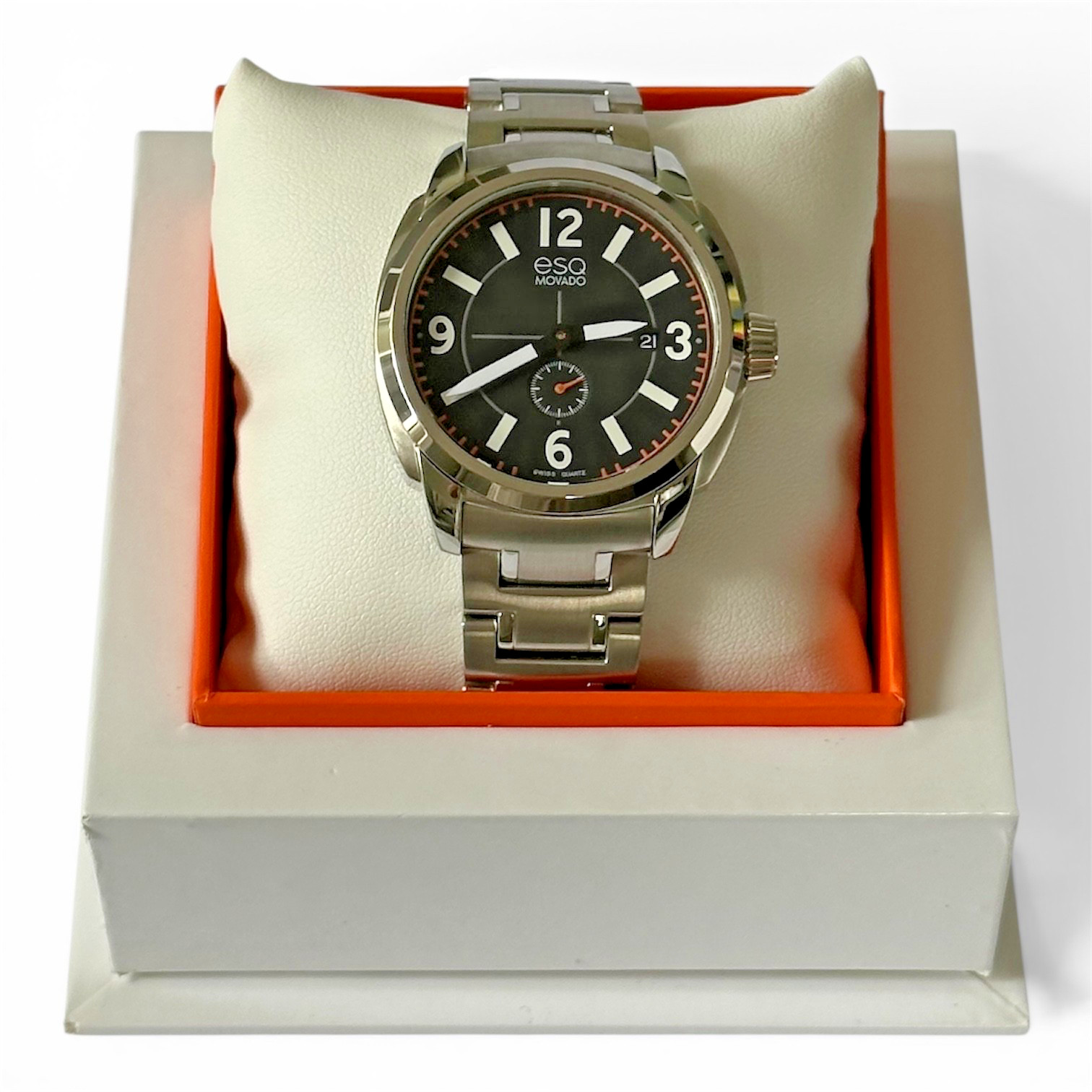 Genuine ESQ by Movado Excel Stainless Steel Men’s Watch Brand New $295 Deal