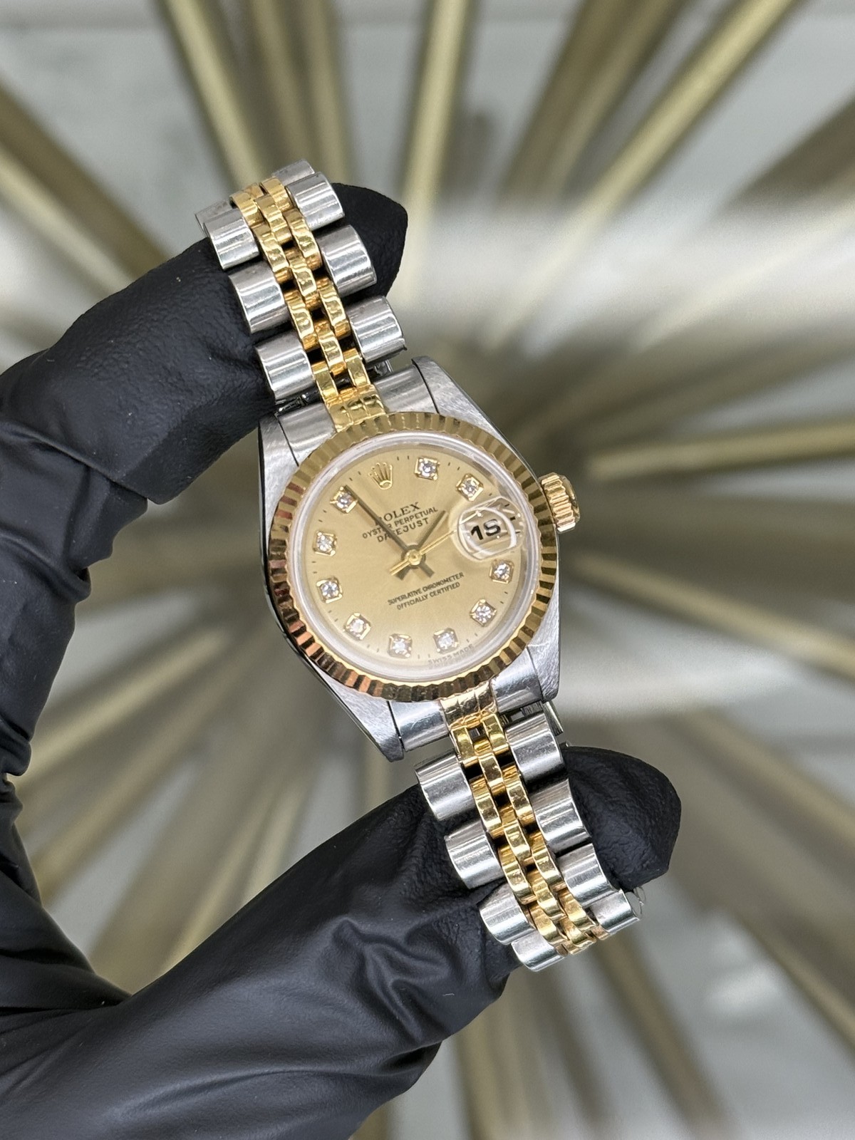 Rolex Datejust Lady Champagne Diamond Dial on Jubilee 69173