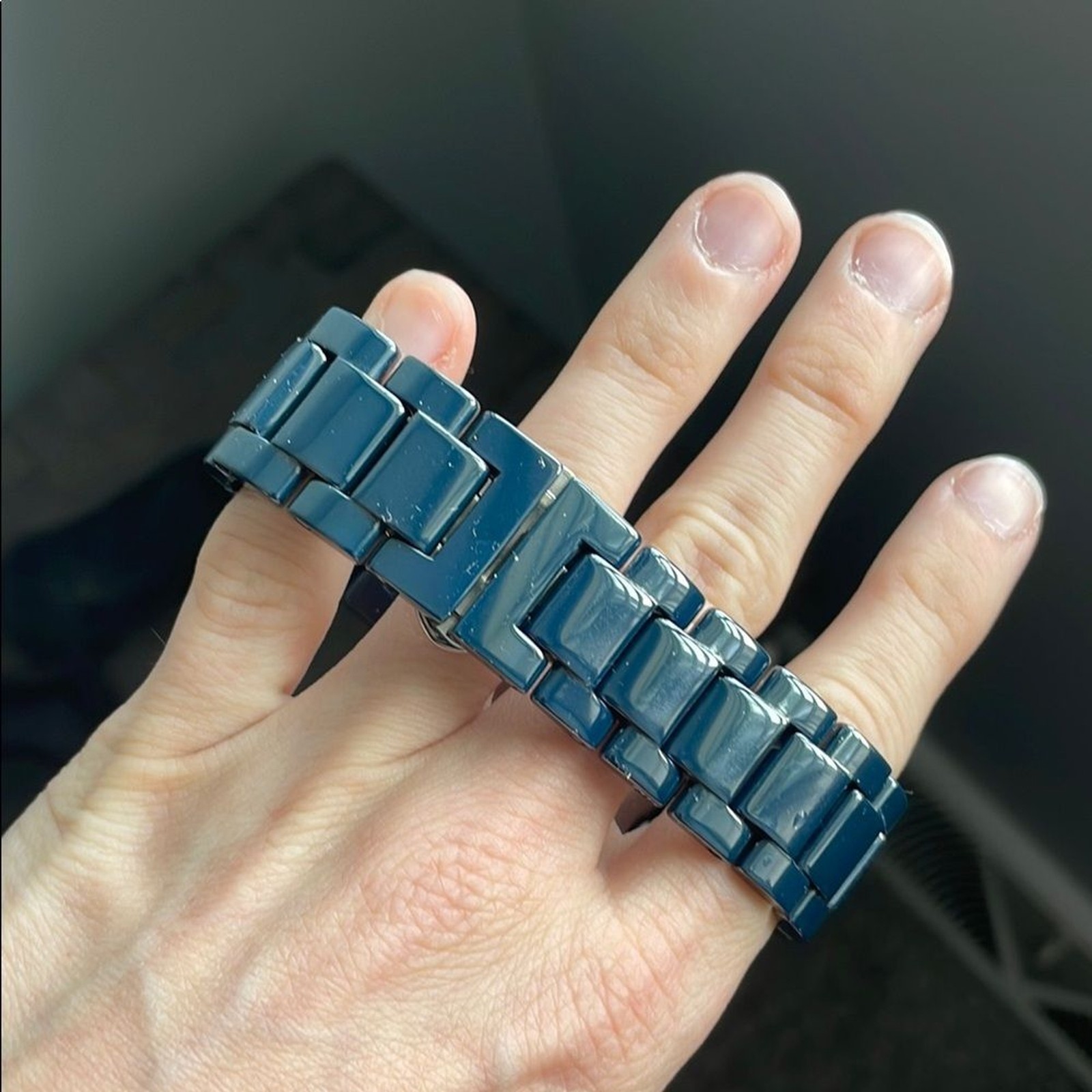 Fossil blue and Silver Watch with Crystal Details