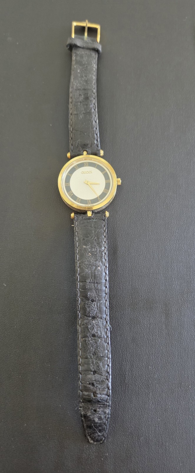 Vintage Gucci 2000M Sherry Line Gold Quartz 30mm Men’s Watch New Battery