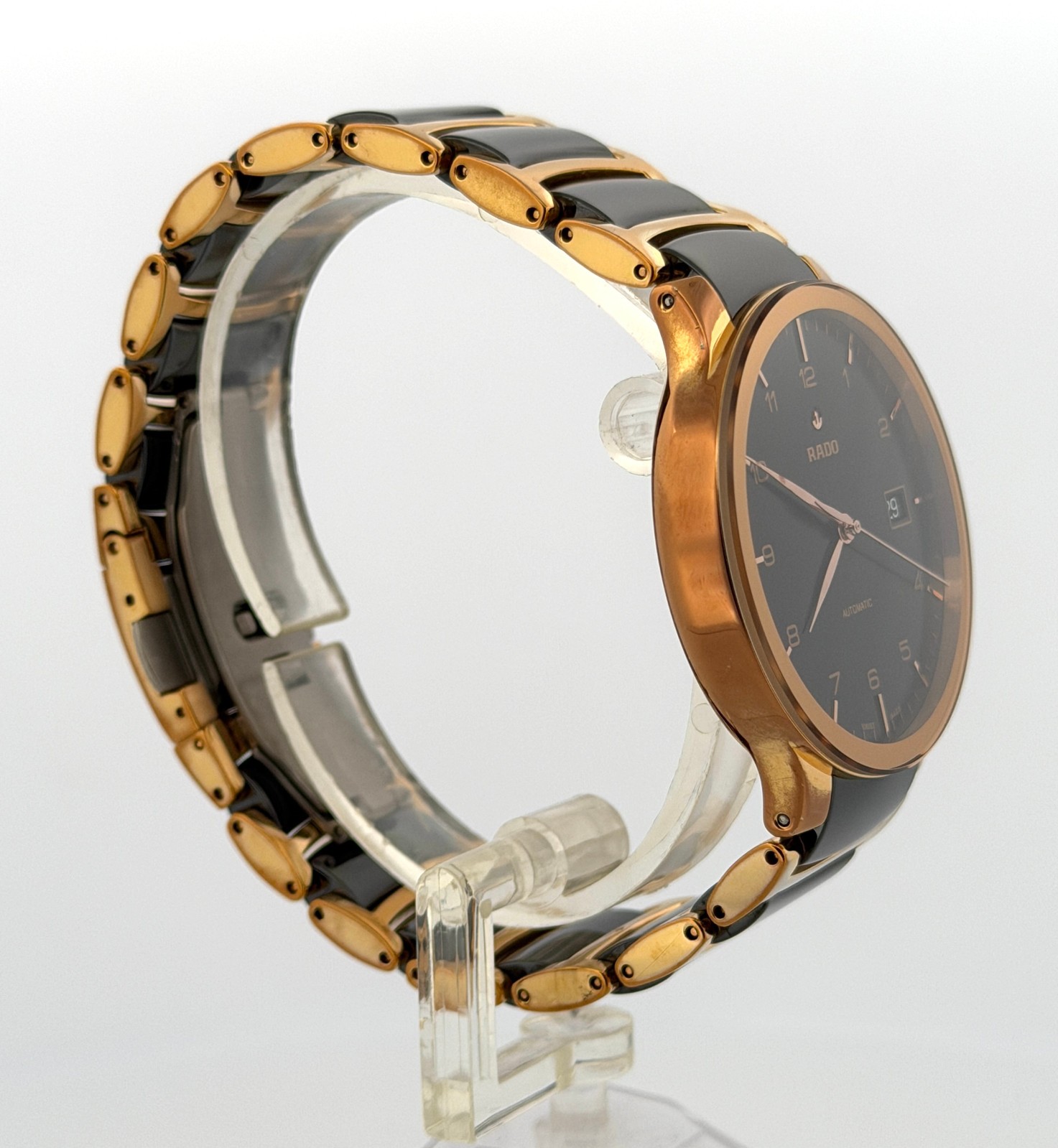 Rado Centrix Automatic 38mm Gold Tone Stainless Steel Ceramic Mens Watch