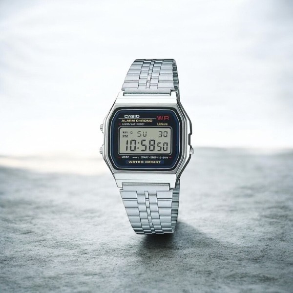 CASIO Collection A159WA-N1JH Digital Watch Black Retro Stainless Steel