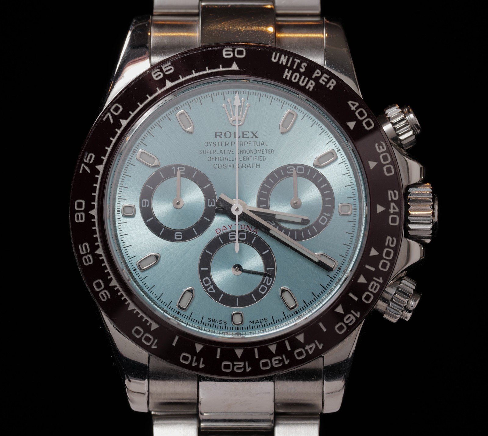 Rolex Daytona Ice Blue CUSTOM Dial & Brown Ceramic Bezel 116520