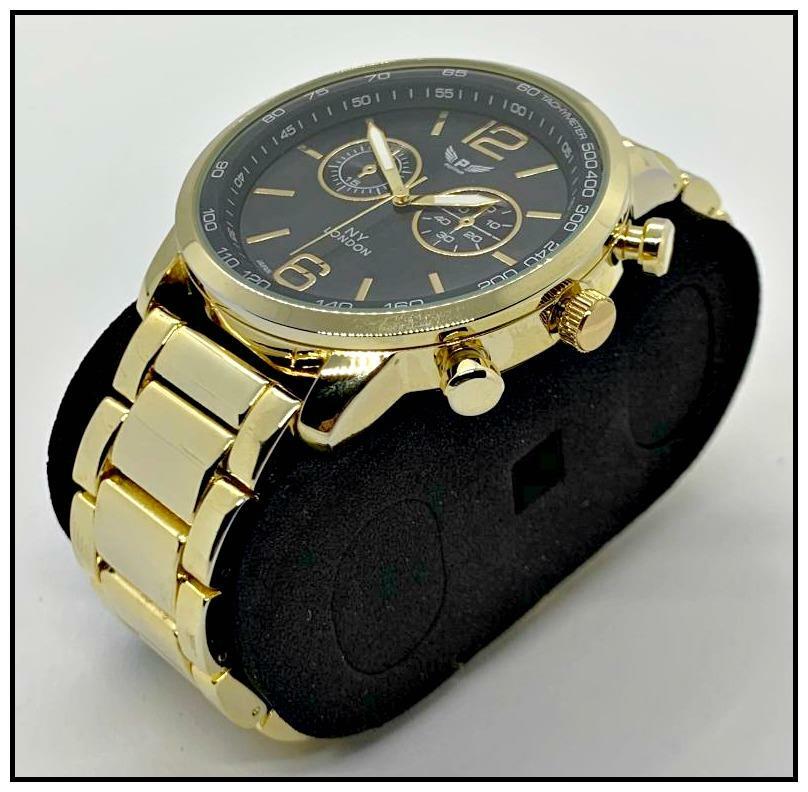 Men’s CLASSY ELEGANT DIVER Round Gold LUXURY Designer Fashion WRIST WATCH 48mm