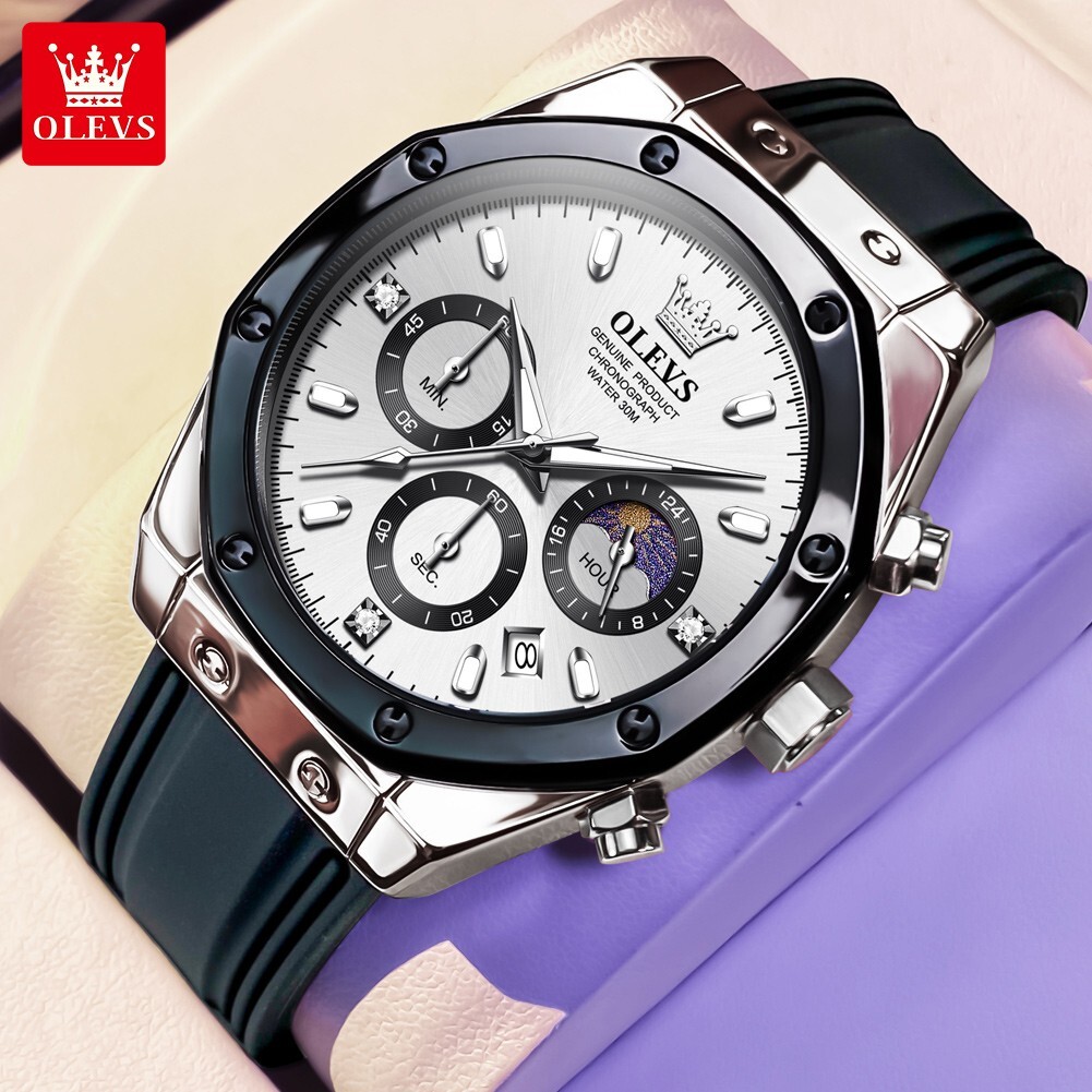 Waterproof Quartz Watch Luminous OLEVS Business Luxury Date Men Men’s Strap