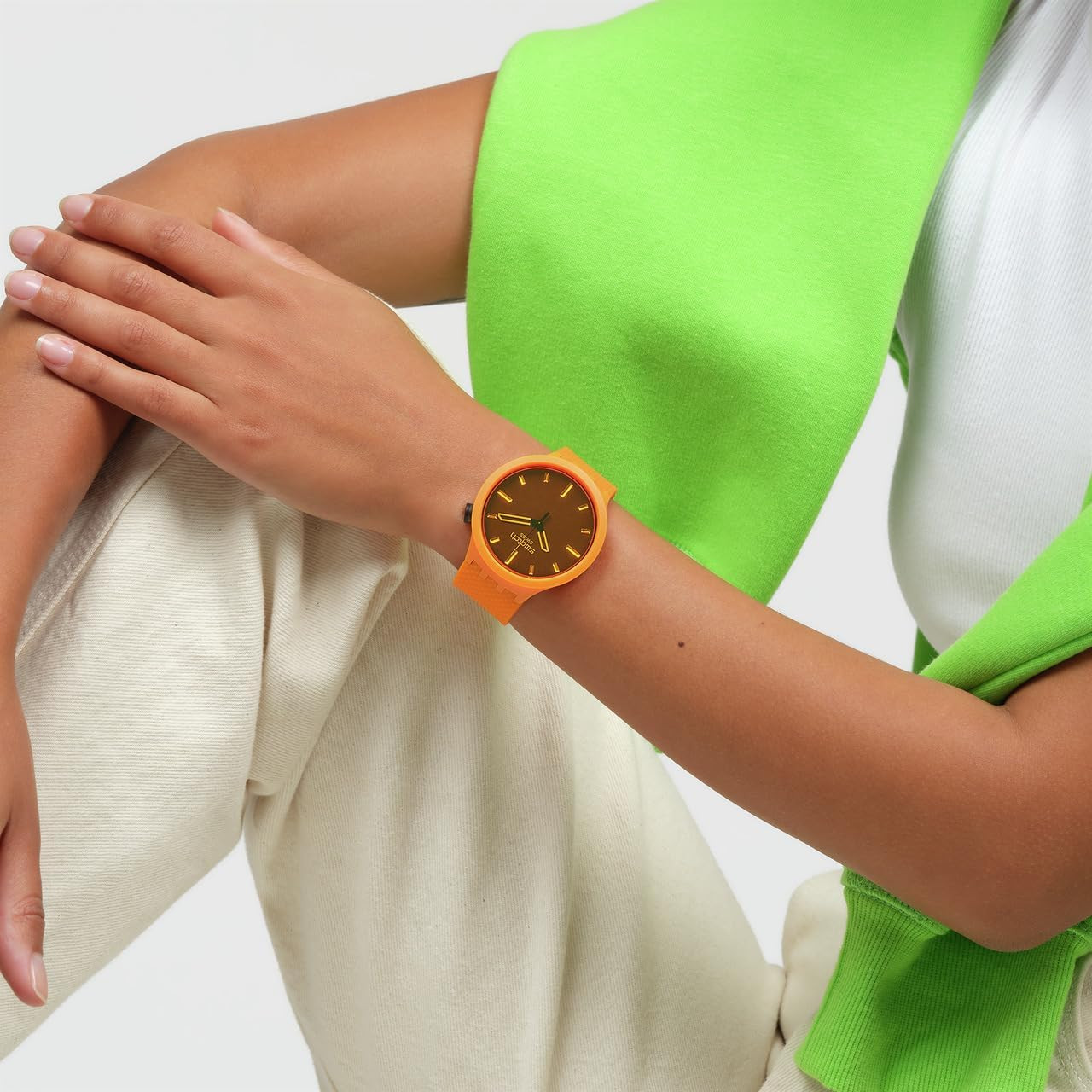 Bold Orange Waterproof Unisex Automatic Watch – Casual Polymer Style