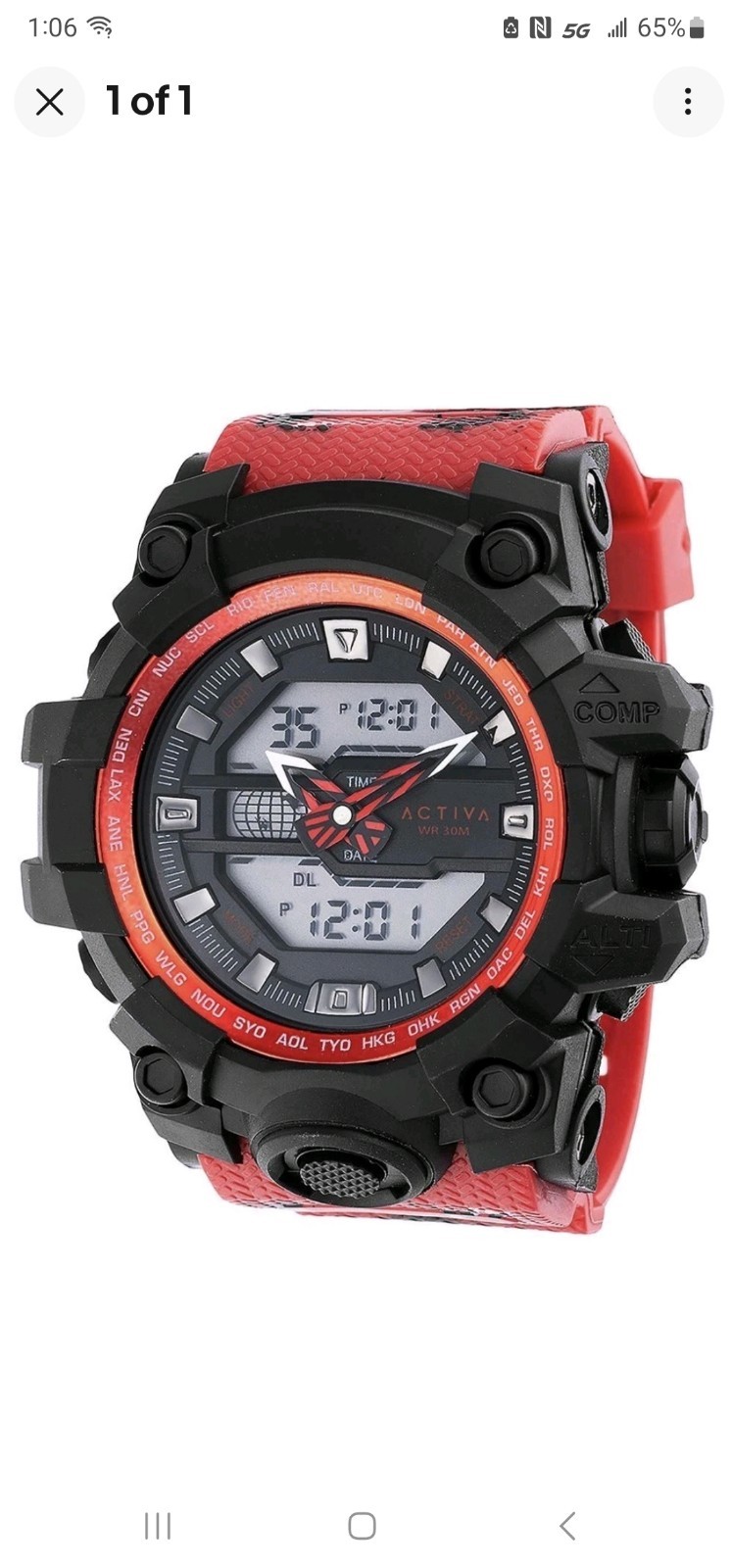 🔥🔥Invicta Activa Neo Men’s Watch – 55mm, Dual Time, Red/Black – NEW 🔥🔥